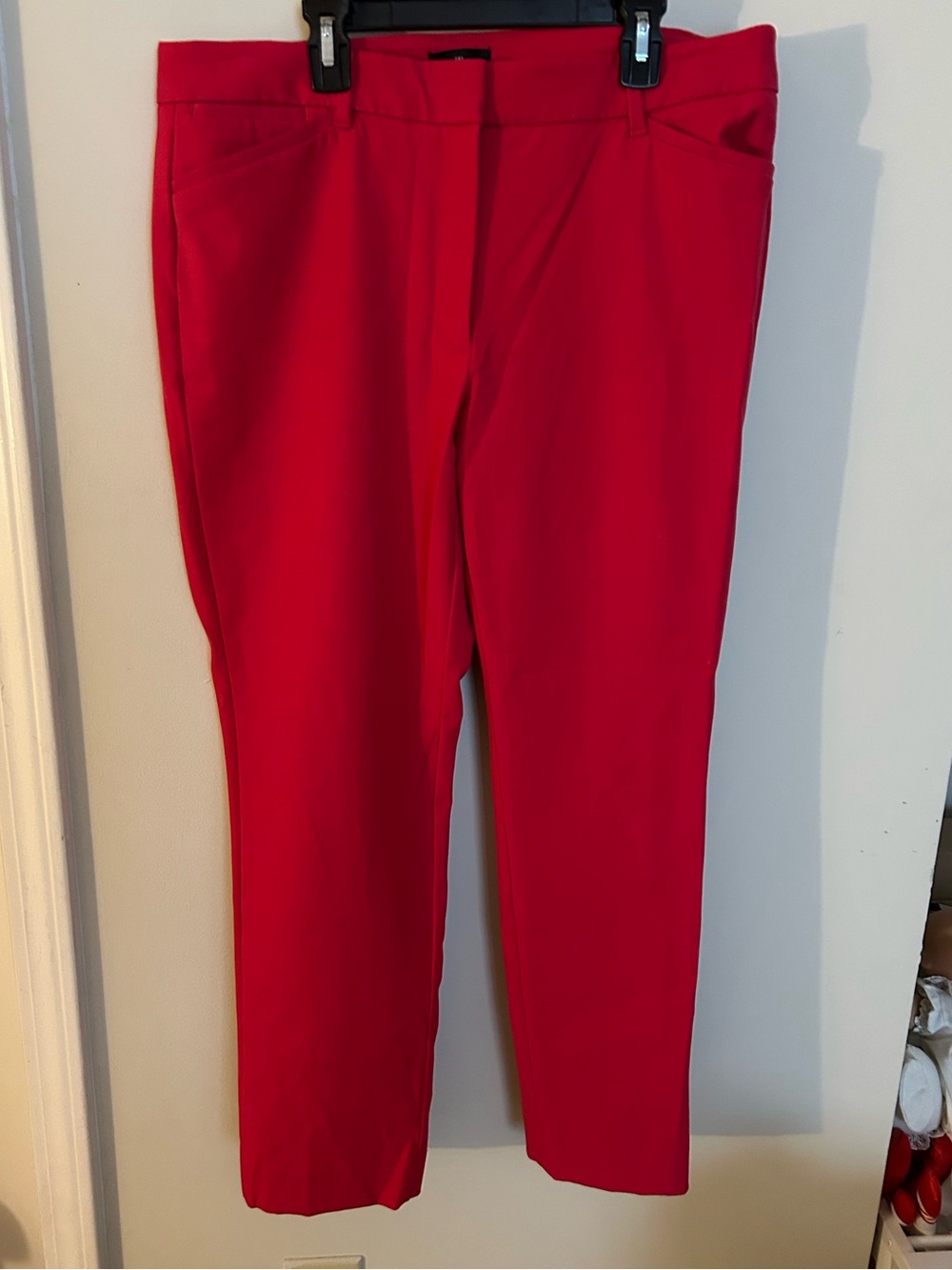 White House Black Market Red Cropped Pull-On Pants